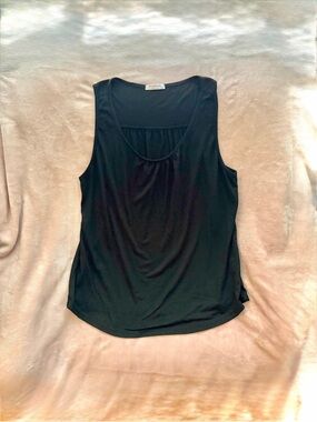 Pinspark Black Scoop-Neck Sleeveless Tank